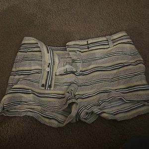 LOFT Striped Women Shorts - Black, White, Yellow